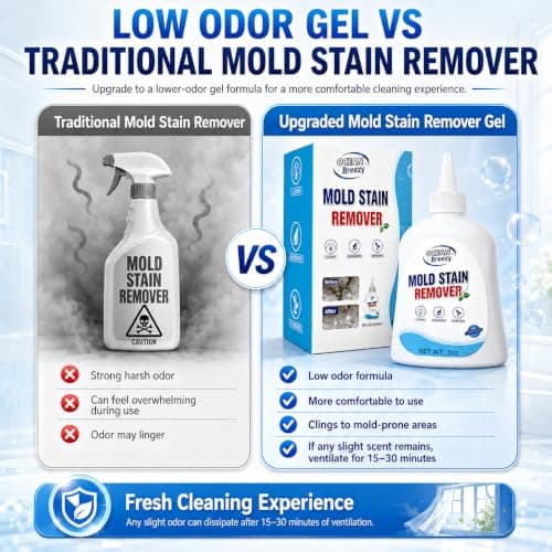 OceanBreezy Mold Stain Remover Gel 8 Fl Oz, Household Grout Surface Cleaner, Cleaning Gel for Washing Machine, Refrigerator Strips, Tiles, Bathroom Kitchen Sinks, Damp Areas - Thumbnail 4