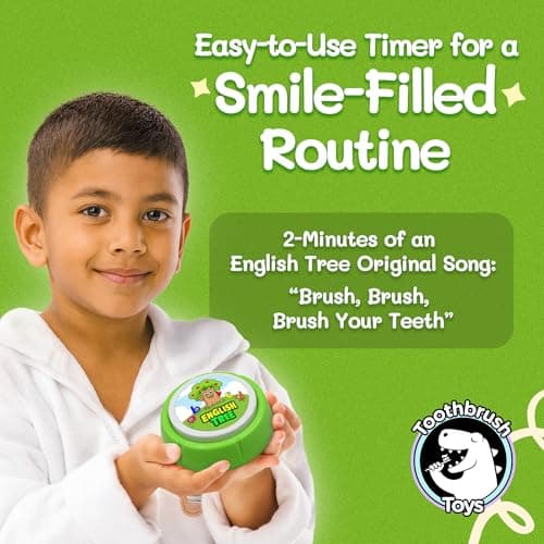 English Tree Toothbrush Timer for Kids – Musical 2 Minute Teeth Brushing Timer with Lights, Educational Toothbrushing Dental Aid for Toddlers with Songs and Adjustable Volume Control. - Thumbnail 3