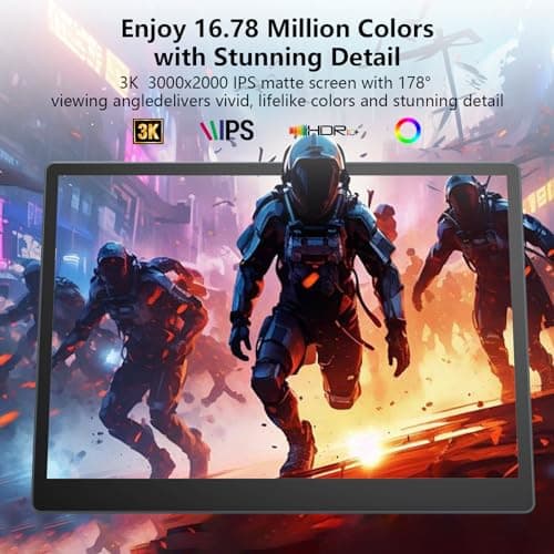 Thrygo Portable Monitor 13.5'' 3000×2000 IPS 3:2 Screen, 100% sRGB HDR USB-C HDMI Second Monitor for Laptop, Ultra-Slim Portable Display with Adjustable Damping Stand, Plug & Play for PC Mac Phone - Thumbnail 2