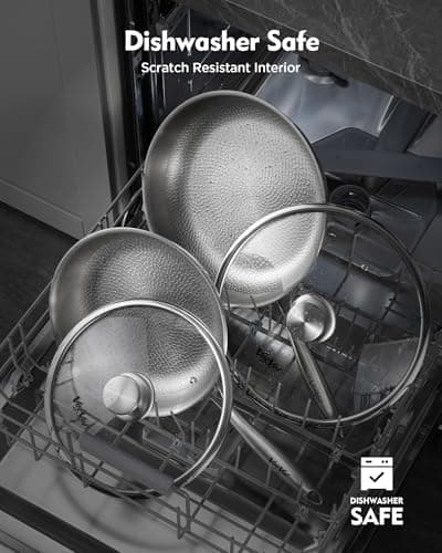 VocVoi Titanium pans for cooking with lid,12" Nonstick pro frying cookware - Thumbnail 6