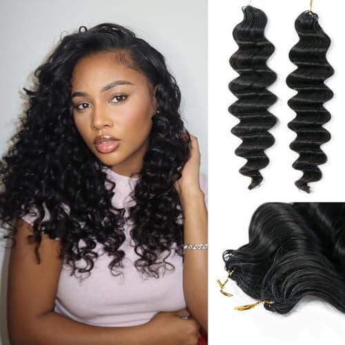 YWIGS Human Crochet Hair for Miracle Knots Loose Deep Wave 20" 100 Strands