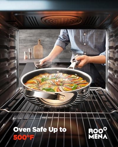 Nonstick Sauce Pan with Lid, Non-Toxic Tri-Ply Hybrid Ceramic Saucepan, 1.5&2.5 Quart Stainless Steel Pans, PFAS/PFOA/PTFE Free, Dishwasher & Oven Safe, Induction Compatible - Thumbnail 4