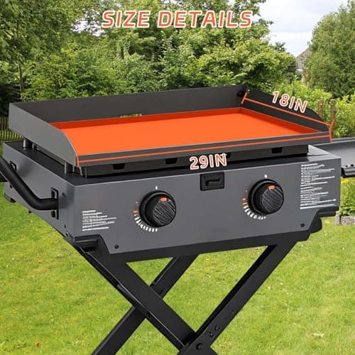 22" Silicone Griddle Mat Cover for Blackstone, Protect Your Blackstone from Dirt and Rust Throughout the Year, Waterproof and Insect-Proof Mattress Protector, Food Grade Silicone Grill Mat (Orange) - Thumbnail 5
