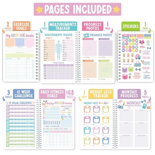 Hadley Designs Fitness Journal for Women - Workout Journal for Women, Fitness Planner for Woman, Workout Log Book, Undated Gym Journals & Exercise Journals, Gym and Health Notebook, Birthday Gifts - Thumbnail 3