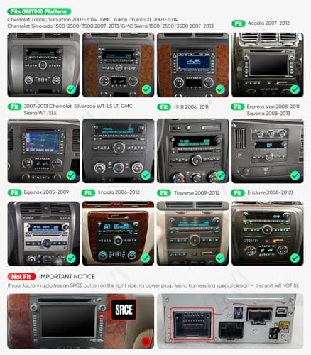Touchscreen Car Stereo Radio Upgrade for Chevy Silverado 2007-2013 GMC Sierra Yukon Buick Enclave Replacement Head Unit Installation Kit Built in CarPlay Android Auto(10" 2G+64G) - Thumbnail 3