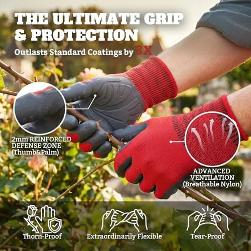 Aegend Gardening Gloves-Enhanced Non-Slip Grip Pattern,Thickened Recyclable TPE Coating-Breathable,Thorn-Resistant Work Glove - Thumbnail 4