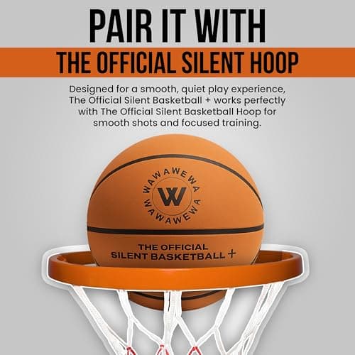WAWAWEWA The Official Silent Basketball Size 7 (29.5") - Grooved Airless Indoor Basketball for Quiet Dribbling and Indoor Training - Real Feel PU Foam Ball - Thumbnail 5