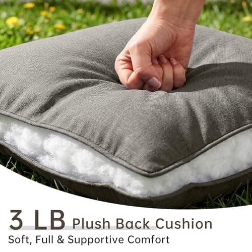 Opohoro Luxury Outdoor Seat Cushion Set-22 x 24 x 6 Inch Outdoor Chair Cushions with Water Resistant & Removable Cover Outdoor Cushions for Patio Furniture Chair Sofa Couch - Thumbnail 6