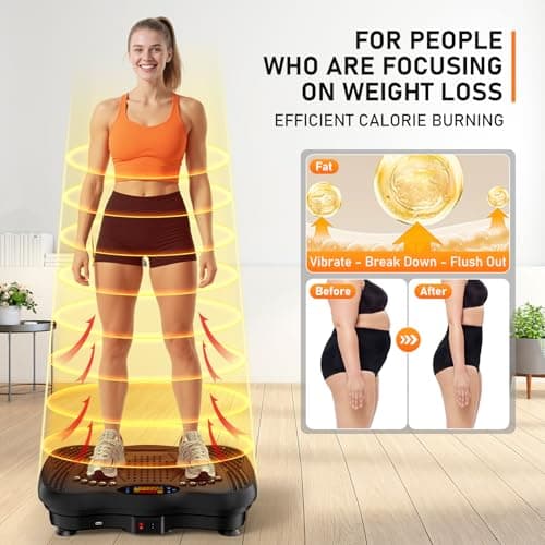Vibration Plate Exercise Machine, 130 Levels Full Body Workout Vibrating Plate for Lymphatic Drainage Weight Loss, 450 Lbs Capacity Shake Fitness - Thumbnail 2