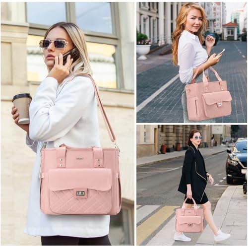 Pink Lunch Box for Women,Insulated Lunch Bag for Adults,Leakproof Lunch Tote Bag Cooler for Work,Picnic,School,Party - Thumbnail 6