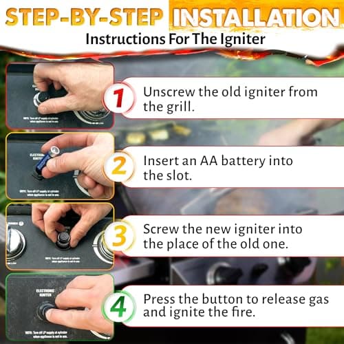 HYQO 2 Pcs Barbecue Grill Igniter Replacement - Grill Starter Igniter with Durable Cap Design, Easy to Install Push Button for BBQ Units - Wide Compatibility with Outdoor Cooking Equipment - Thumbnail 5