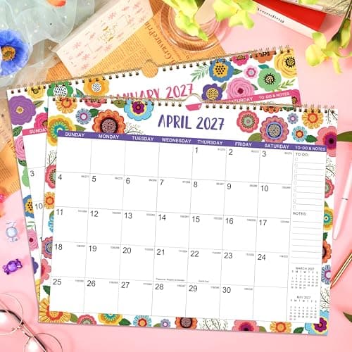 2026-2027 Wall Calendar - Wall Calendar 2026-2027, 15" x 11.5", JUL.2026 -DEC.2027, 18 Monthly Calendar 26-27, Hanging Hook - Clorful Floral - Thumbnail 2