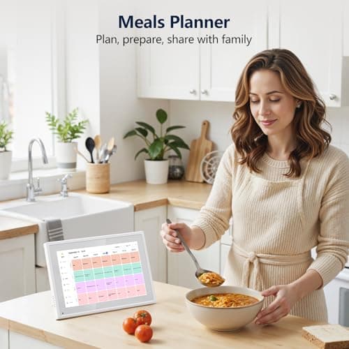 Digital Calendar, 10.1 Inch Smart Electronic Desk Calendar & Chore Chart, Touchscreen Interactive Display for Family Schedules with Meal Planner & Picture Frame & Lists - Thumbnail 5
