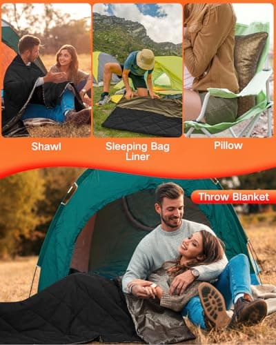 Cordless Heated Blanket, Outdoor Battery Operated Heating Blanket with 10000mAh Battery & 6-Zone Fast Heating Wearable Blanket Throw for Indoor Outdoor, Camping, Travel, Game, Machine Washable - Thumbnail 6