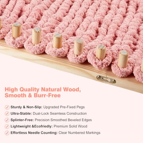 Chunky Yarn Loom for Blankets, Adjustable Portable Extra Loom,48inch - Thumbnail 2