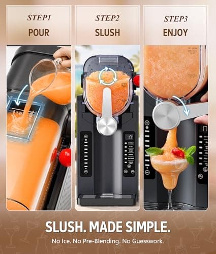 BKPPM Slushie Machine: No Ice Needed Slushy Machine for Home, 6 Preset, Real-Time Temp Display, Auto-Clean | Frozen Margaritas, Cocktails, Frappés, Ice Cream, Smoothies, Milkshakes,Summer Parties - Thumbnail 4