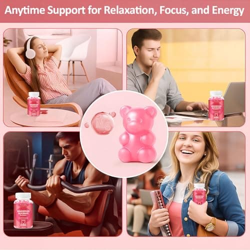 Magnesium Glycinate Gummies 500mg, Sugar-Free for Adults & Kids, Magnesium Gummy for Relaxation, Stress & Muscle Relief, Supports Bone & Nerve Health, Vegan, Pectin-Based, 60 Count, Strawberry Flavor - Thumbnail 3