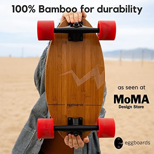 Eggboards Mini Longboard Cruiser Skateboard Complete | 19'' x 9'' | Portable Bamboo Cruiser Board. Easy to Carry, Smooth to Ride. Short Long Boards Skateboards for Adults, Beginners, Kids Skateboard. - Thumbnail 5
