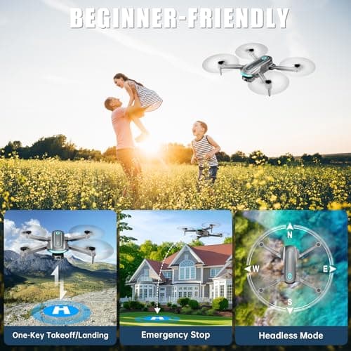 Drone with Camera for Adults and Beginners, 1080P HD FPV Foldable Mini Drones for Kids, 2 Batteries, Carrying Case, Trajectory Flight, Gravity Control, One-Key Takeoff/Landing, 360° Flip, Gift for Boy - Thumbnail 3