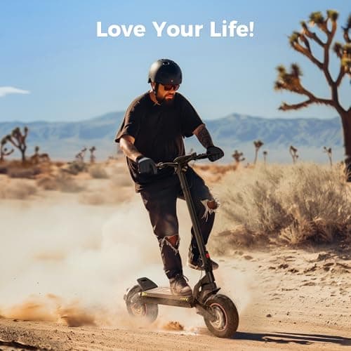 iScooter Electric Scooter, 1000W E Scooter, 50 Miles Long Range & 38 MPH Top Speed, 10" Off-Road Vacuum Tire Scooter for Adults with Turn Signals, Double Braking Systems, APP and Storage Bag - Thumbnail 6