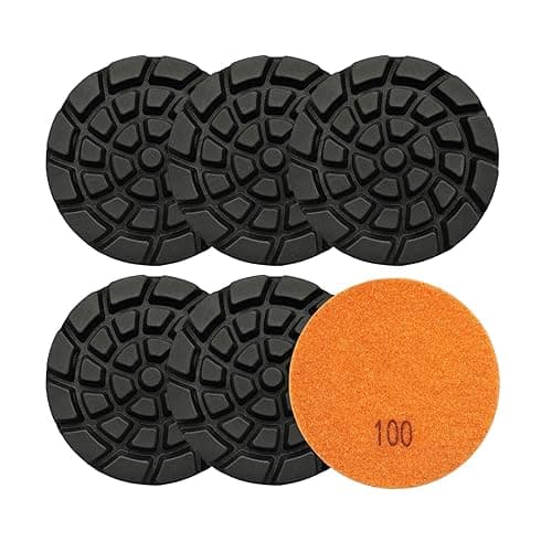 Diamond Concrete Polishing Pads - BRSCHNITT 6pcs 4 inch Grit#100 Resin Bond Renew Pads Beton Floor Renew Reparing Disk - Thumbnail 6