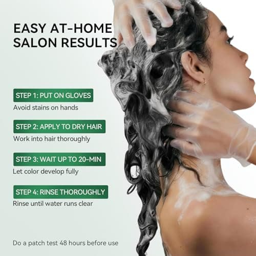 Limer Black Hair Dye Shampoo for Gray Hair, 3-in-1 Color Shampoo, 6 Herbal Extracts, 100% Grey Coverage, Non-Staining, 6-8 Weeks Lasting, for Women & Men, Shampoo para Pintar el Cabello, 460ml - Thumbnail 5