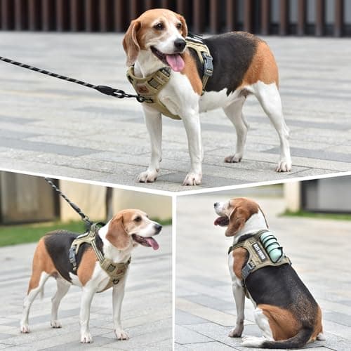 PET MARVEL Heavy Duty Dog Harness with Handle, No Pull Adjustable Outdoor Vest with Metal Buckles, MOLLE Panel & Reflective Strips for Medium Large Dogs - Thumbnail 6