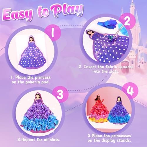 ZOOI Poke Art Kits, Arts and Crafts for Kids 4-8, Pretty Pretty Princess Game, Poke in Crafts for Kids Ages 4-8, Birthday Gifts for 4, 5, 6, 7, 8 Year Old Girl Toys Age 6-8 Art Kits - Thumbnail 6
