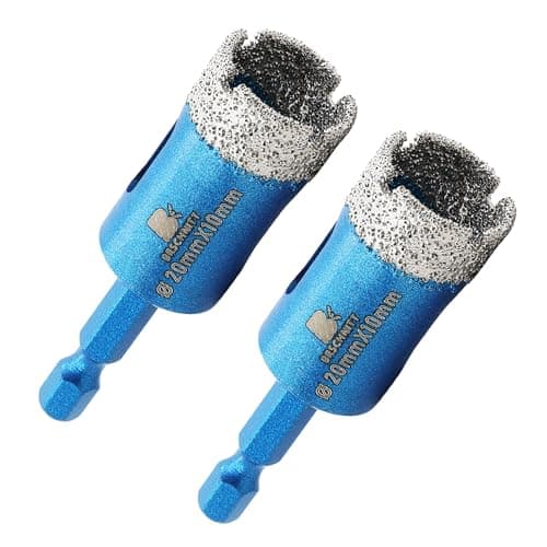 BRSCHNITT 2pcs 4/5 Inch Diamond Hole Saw Drill Bit - 20mm Hex Shank Dry Drilling Core Drill Bit Set for Porcelain Tile, Ceramic, Stone, Granite, Marble - Image 1