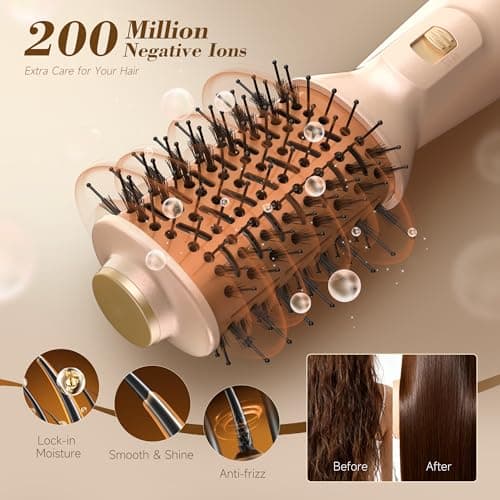 PRITECH Auto Dual Voltage Hair Dryer Brush for Travel,Ionic Hair Styler - Thumbnail 4