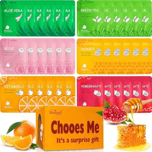Meleell 36 Pack Face Masks Skincare Bulk Pack,Hydrating Face Masks Beauty For Sensitive Skin,Sheet Masks For Faces,Facial Masks Sets For Women Skin Care (36-Packs) - Image 1