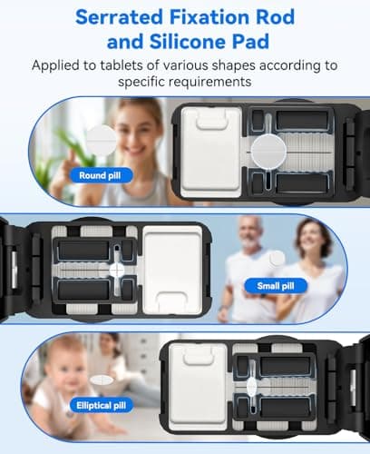 Pill Cutter Splitter for Small and Tiny Pills - Professional 1/2 1/4 Pill Splitter with Adjustable Centering Slot, Accurately Cut Multiple Tablets with Safety Blades & Silicone Storage Box (Black) - Thumbnail 5