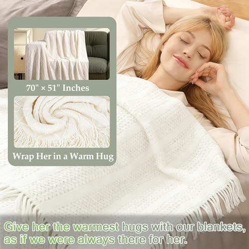 Mother's Day Gift Basket for Women, 11-Piece Self Care Spa Gift Set with Cozy Blanket in Elegant Gift Box, Thinking of You, Get Well Soon and Sympathy Gifts for Mom, Wife, Sister - Thumbnail 4