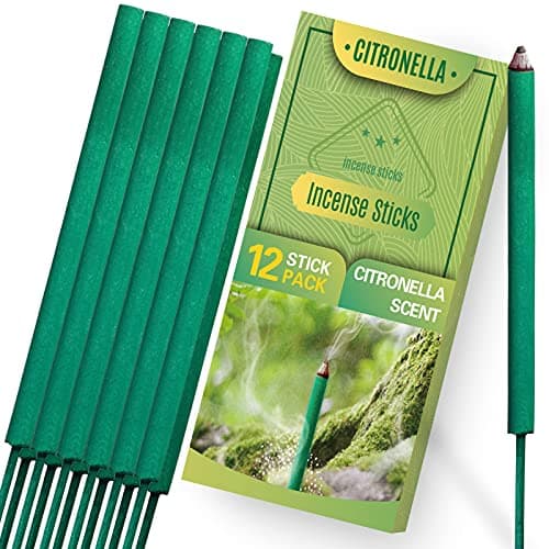 SCENTORINI Citronella Incense Sticks, Thick Citronella, Lemongrass Incense Sticks, for Outdoor Pool Side, Garden, Patio Camping, Porches, Courtyards, Farms, 12 PCS - Image 1
