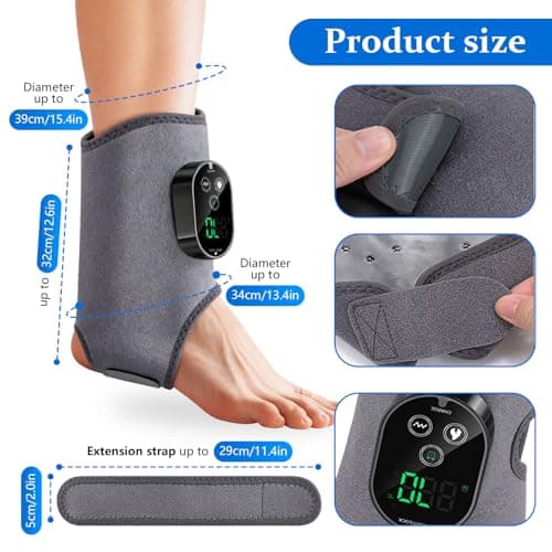 3-in-1 Foot Massager with Super Long Battery Life, USB Charging, 3 Vibration Modes, 6-Speed Temperature Control, Circulation and Pain Relief for Foot Relaxation, Ideal Mothers Day Gift,Grey 2Pack - Thumbnail 2