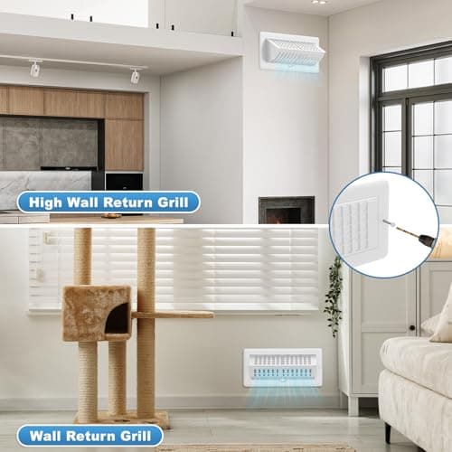 Floor Vent Covers with Vent Deflector, Adjustable Floor Register 4x10, Air Vent Deflector Includes Mounting Screws for Floor Wall & Ceiling for Easy Install, 2 in 1 Floor Vents, White, 2 Pack - Thumbnail 6