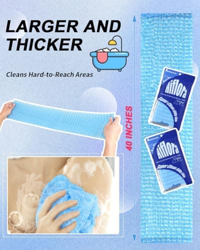 3 Pack Back Exfoliator for Shower and Dead Skin Removal, Exfoliating Body Scrubber for Smooth Skin Japan Washcloth for Shower & Bath, Versatile Body Scrub Towel - Thumbnail 6