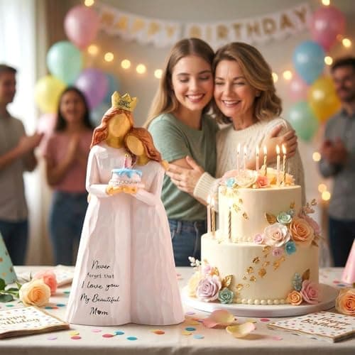 Kohehe Mom Birthday Gifts, Meaningful Birthday Gifts for Mom from Daughter, 5.5” Handmade Resin Mother Daughter Figurine, Unique Mother Birthdays Gift Ideas - Thumbnail 3