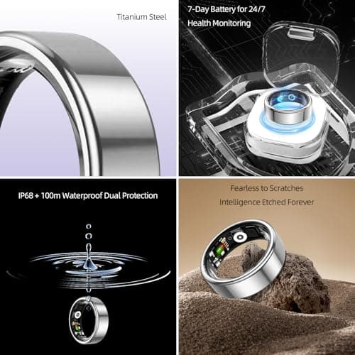 TIAZUUX Smart Ring for Women&Men-Activity/Sleep/Heart Rate/HRV/Stress/Women's Health Tracker-IP68 Waterproof/Wearable-No Subscription Fee Required-Compatible with iPhone &Android - Thumbnail 5
