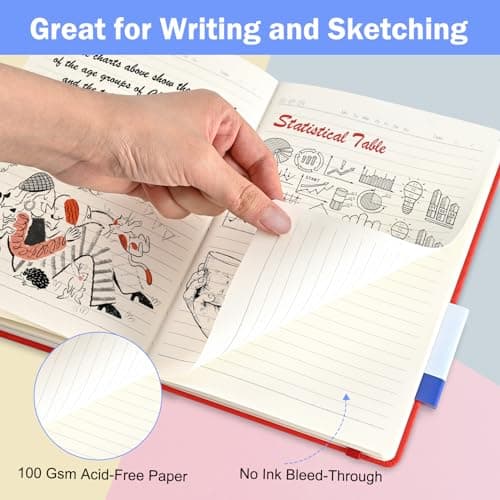 SUQJOY Lined Journal Notebooks, 4 Pack 160 Pages, 5.5x 8.2-Inch Journals for Women Men, Hardcover Notebook with 100 gsm Thick Paper, A5 Size College Ruled Notebook for Writing/Travel/Work (Assorted Color-4 Pack) - Thumbnail 5