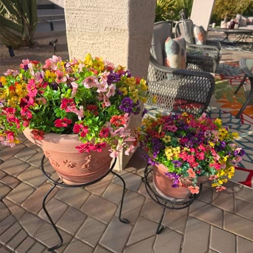 HIFIDECKY Artificial Flowers for Outdoors 16 Bundles Fake Flowers Fake Plants Spring Summer Decoration UV Resistant Fake Silk Flowers for Porch Patio Home Planter Window Box Yard Garden Decor - Thumbnail 3