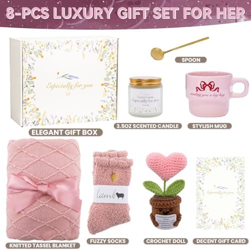Get Well Gifts for Women Care Package - Surgery Recovery & Chemo Comfort Box, Feel Better Basket for Her After Miscarriage or Illness,Surgery Cancer, Encouraging Self-Care Gift(Pink Pink) - Thumbnail 2