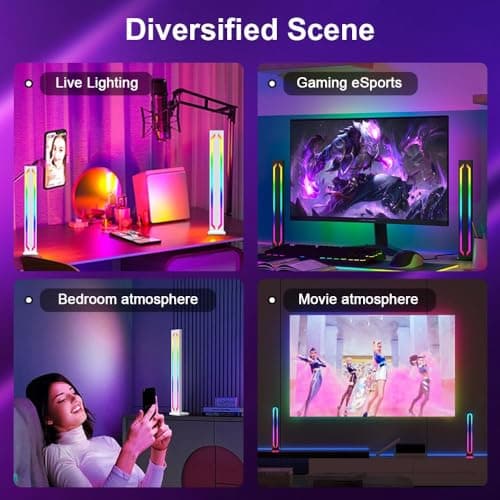 MIHEAL Smart LED Light Bars, Metal Aluminium Housing with App Control and Music Sync Rhythm Mode, Mood Lighting for Desktop Gaming, PC, TV, Room Decoration - Thumbnail 3