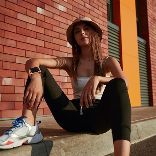 XSMDAJDTXZ 2 Pack Stretchy Solo Loop Compatible with Apple Watch Band 40mm 41mm 44mm 45mm 46mm 49mm 38mm 42mm Women Men, Sport Nylon Elastic Straps Braided Wristbands for iphone Watch Series 11 10 9 8 7 6 5 4 3 Ultra SE (Black white/pink, 38mm/40mm/41mm/42mm(Series 10)) - Thumbnail 6