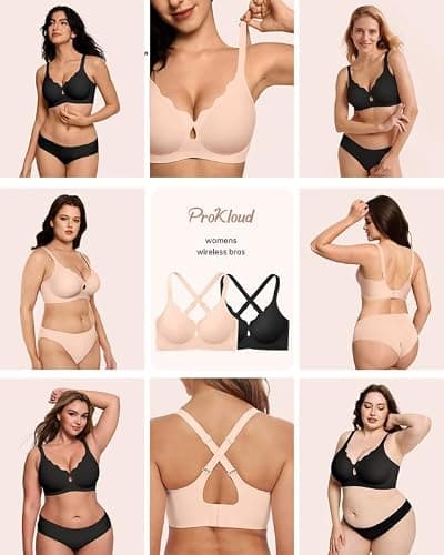 ProKloud Wireless Jelly Bras for Women Wave Push Up No Underwire Bralettes - Thumbnail 5