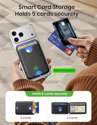 Nepagz Ultra-Strong Magnetic Phone Wallet for MagSafe Wallet for iPhone All Series RFID Leather with Stand 5 Card Holder for iPhone 17/16/15/14/13/12 and Pro/Promax,Gifts for Men, Men's Accessories - Thumbnail 3