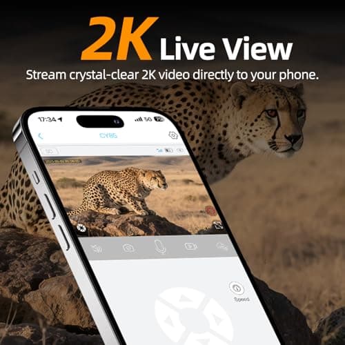 CEYOMUR 4G LTE Solar Trail Camera, PTZ Cellular Trail Camera with 8400mAh Battery, 360° Full View, HD Color Night Vision, Motion Activated IP66 Waterproof, No WiFi Needed - Thumbnail 5