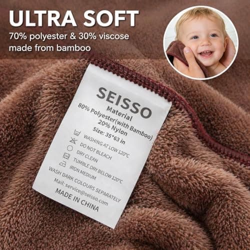 SEISSO 4 Pack Extra Large Bath Towels 63"x35", Bath Sheets for Sensitive Skin 70% Polyester 30% Viscose Fiber from Bamboo, Super Soft, Highly Absorbent & Quick Dry, Oversized Shower Towels - Thumbnail 5