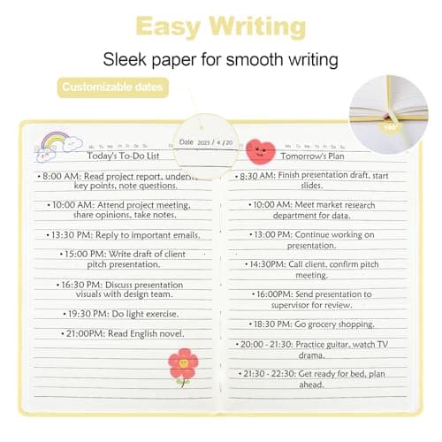 SUQJOY Lined Journal Notebooks for Writing, 100 GSM Thick Paper, 1 Pack Hardcover Notebooks, A5 College Ruled Notebook, Journaling Notebook for School/Travel/Office (Yellow- 1 Pack) - Thumbnail 5