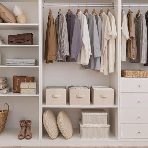 StorageWorks Closet Organizer Storage Baskets, Fabric Storage Bins for Shelves, Closet Organization and Storage Basket, Organizer Bins, Light Brown, 3-Pack, Large - Thumbnail 5